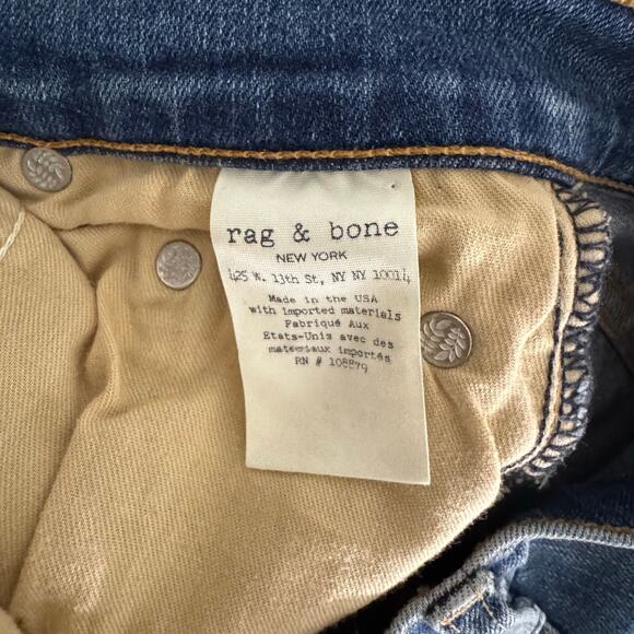 Rag & Bone Olana High Rise Skinny Ankle Jeans Size 25 Colorblock Knee Patchwork - Picture 10 of 15